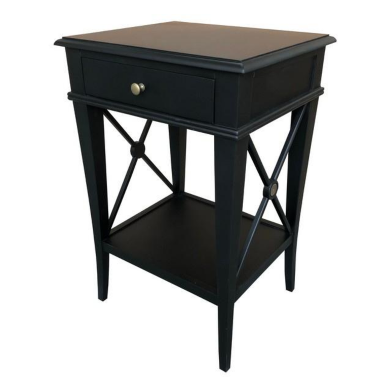 Hampton Bedside Table Black Poplar Palette Design