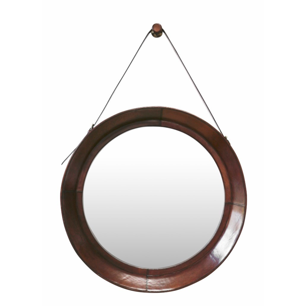 Leather Round Mirror