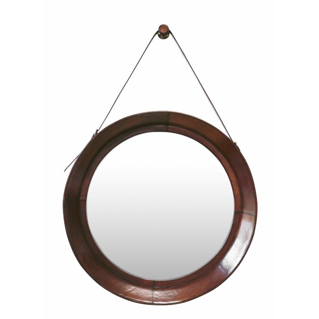 Leather Round Mirror Large Palette Design