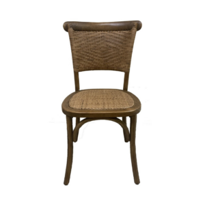 RATTAN WEAVE DINING CHAIR - ANTIQUE OAK