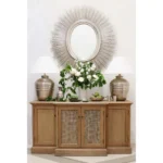 Oval Sun Mirror Silver Leaf - Image 2