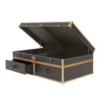 Voyager Trunk Coffee Table Aged Black