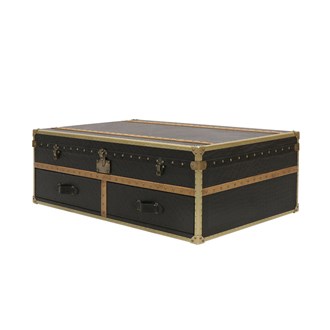 Voyager Trunk Coffee Table Aged Black