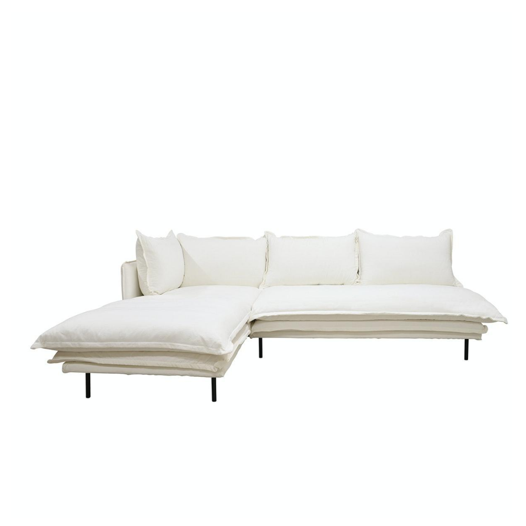 Louis Modular Sofa Left White w/4 Cush Palette Design