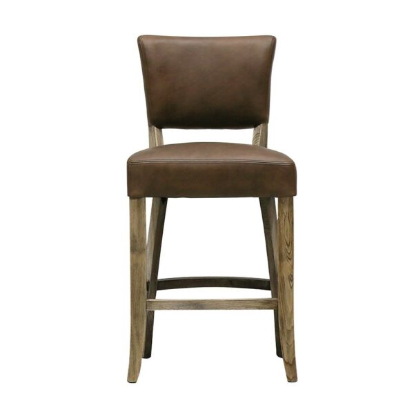 CRANE BARSTOOL LEATHER - BROWN