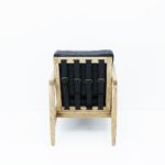 REID ARMCHAIR - BLACK LEATHER, NATURAL FRAME