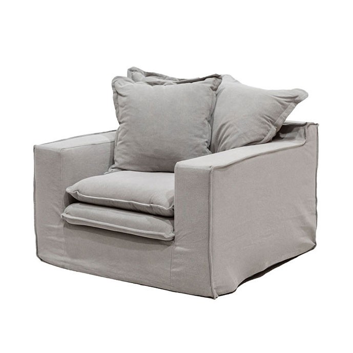 Keely slipcover Arm Chair cement