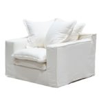 Keely slipcover Arm Chair White