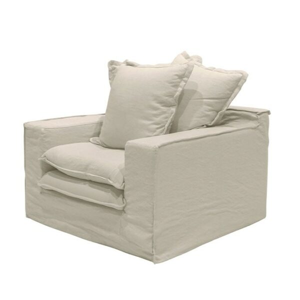 Keely slipcover Arm Chair Oatmeal