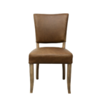 CRANE LEATHER DINING CHAIR - BROWN