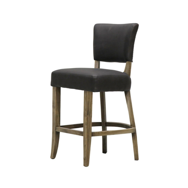 CRANE BARSTOOL LEATHER - BLACK 2