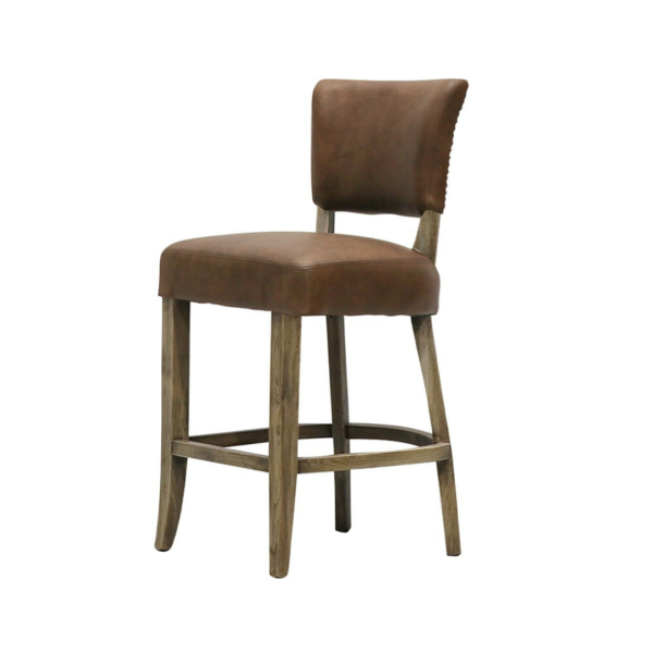 CRANE BARSTOOL LEATHER - BROWN