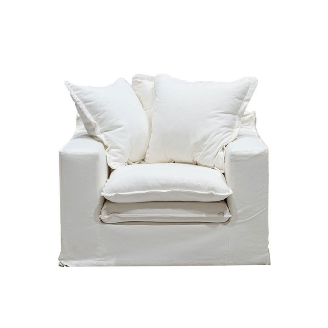Keely slipcover Arm Chair White