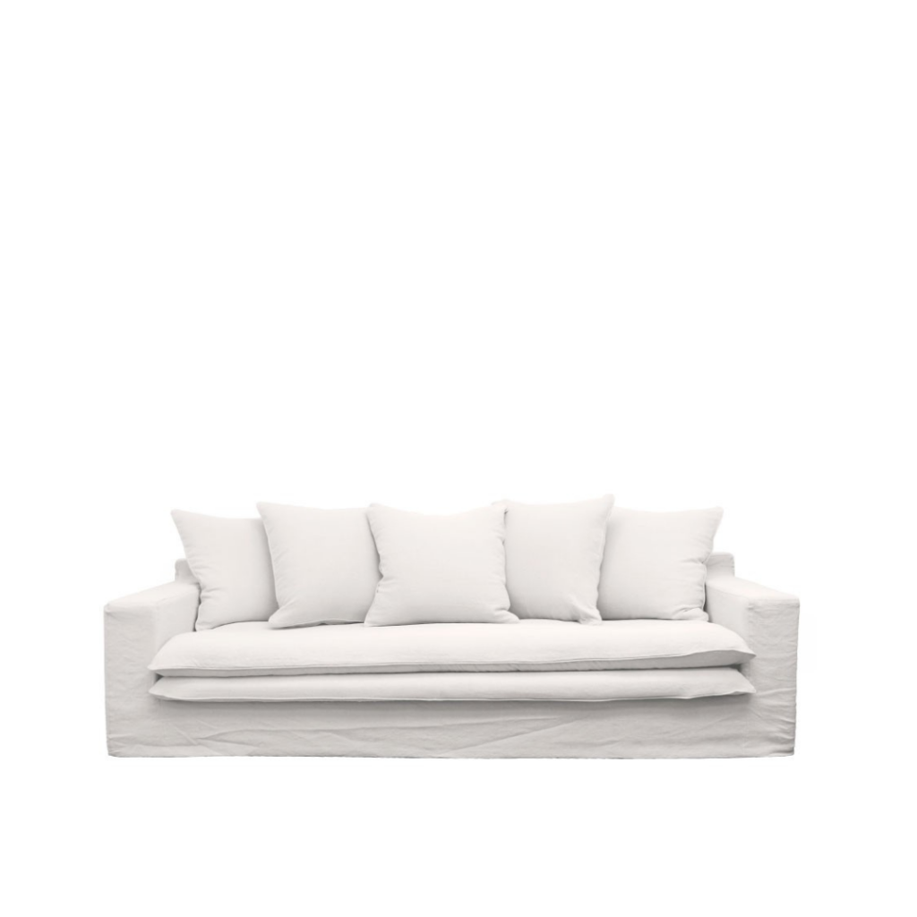 Keely 3 Seater Slipcover Sofa White Palette Design