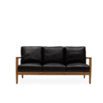REID 3 SEAT SOFA - BLACK LEATHER - NATURAL