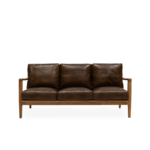 REID 3 SEATER SOFA - BROWN LEATHER