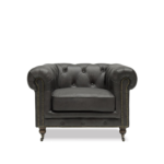 STANHOPE CHESTERFIELD ARMCHAIR - AGED ONYX