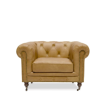STANHOPE CHESTERFIELD Leather ARMCHAIR - CAMEL