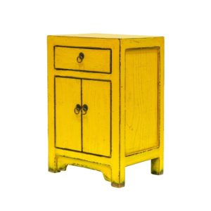 ORIENTAL PAINTED SIDETABLE YELLOW