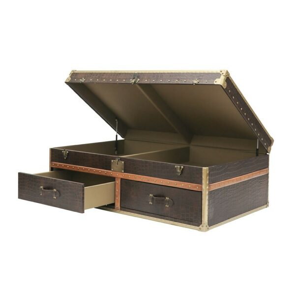 VOYAGER TRUNK COFFEE TABLE - AGED BROWN