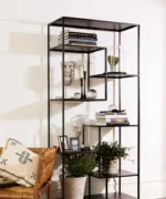 Black Metal Staggered Shelf - Image 3