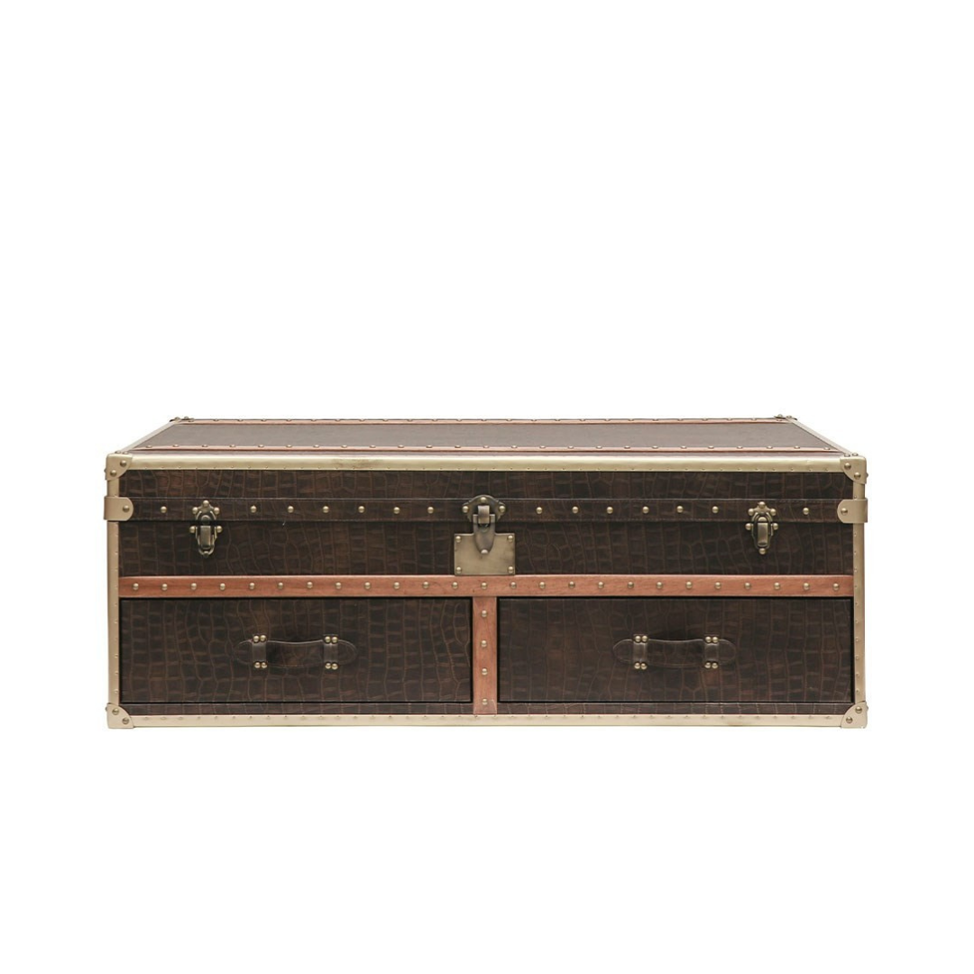 VOYAGER TRUNK COFFEE TABLE - AGED BROWN