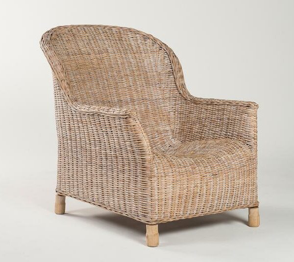 Rattan Gable lounge chair - Whitewash