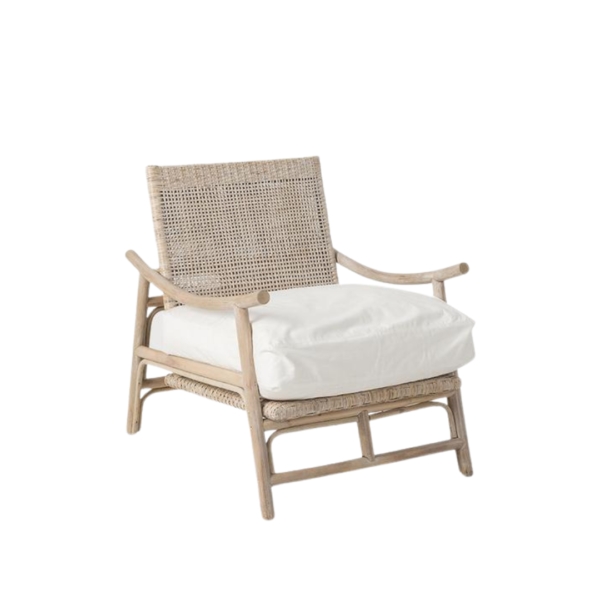 Rattan Slane lounge chair - Whitewash