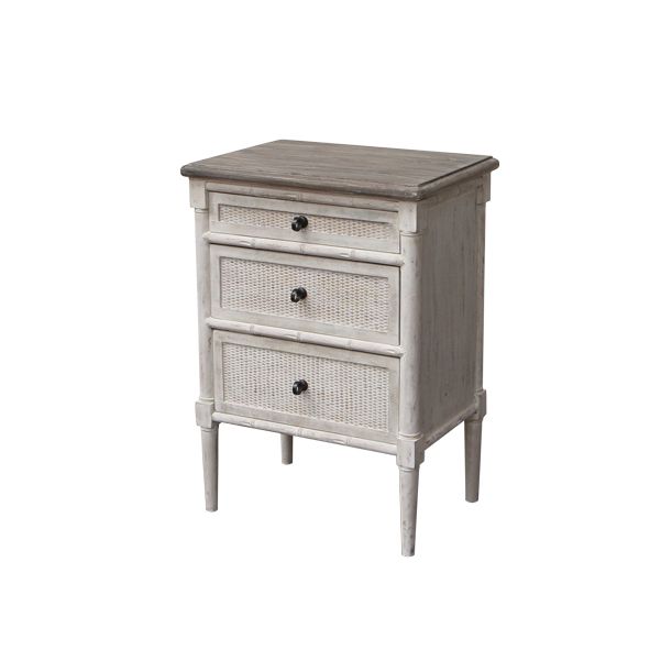 LAURETTE 3 DRAWER BEDSIDE TABLE