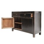Oriental Painted 2 Door Sideboard - Black - Image 3