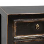 Oriental Painted 2 Door Sideboard - Black - Image 2