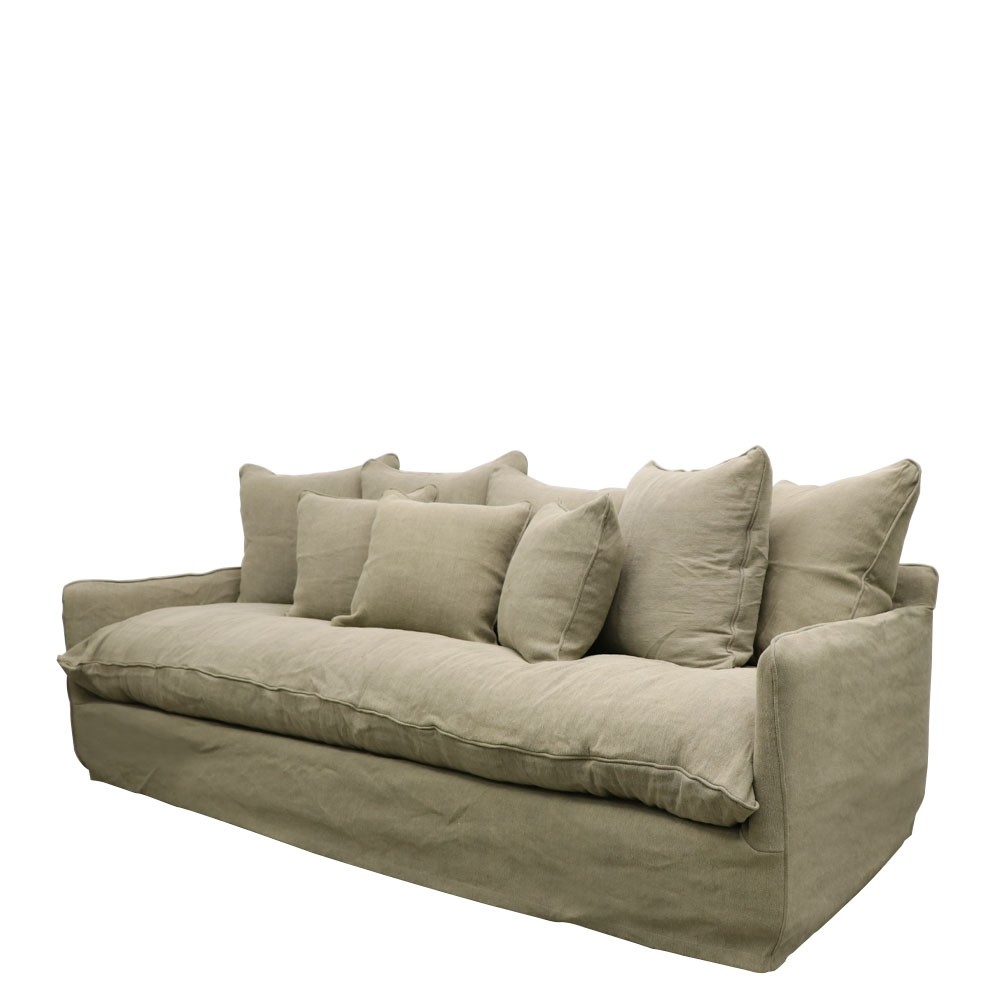 Lotus Sliper Sofa 3 Seater Khaki