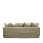 Lotus Slipcover Sofa 3 Seater Khaki - Linen - Image 4