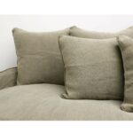 Lotus Slipcover Sofa 3 Seater Khaki - Linen - Image 5