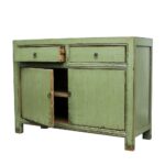 Oriental Painted 2 Door Sideboard - Green - Image 4