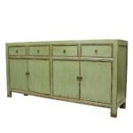 Oriental Painted 4 Door Sideboard - Green - Image 4
