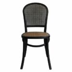 BLACK AND RATTAN CHAIR