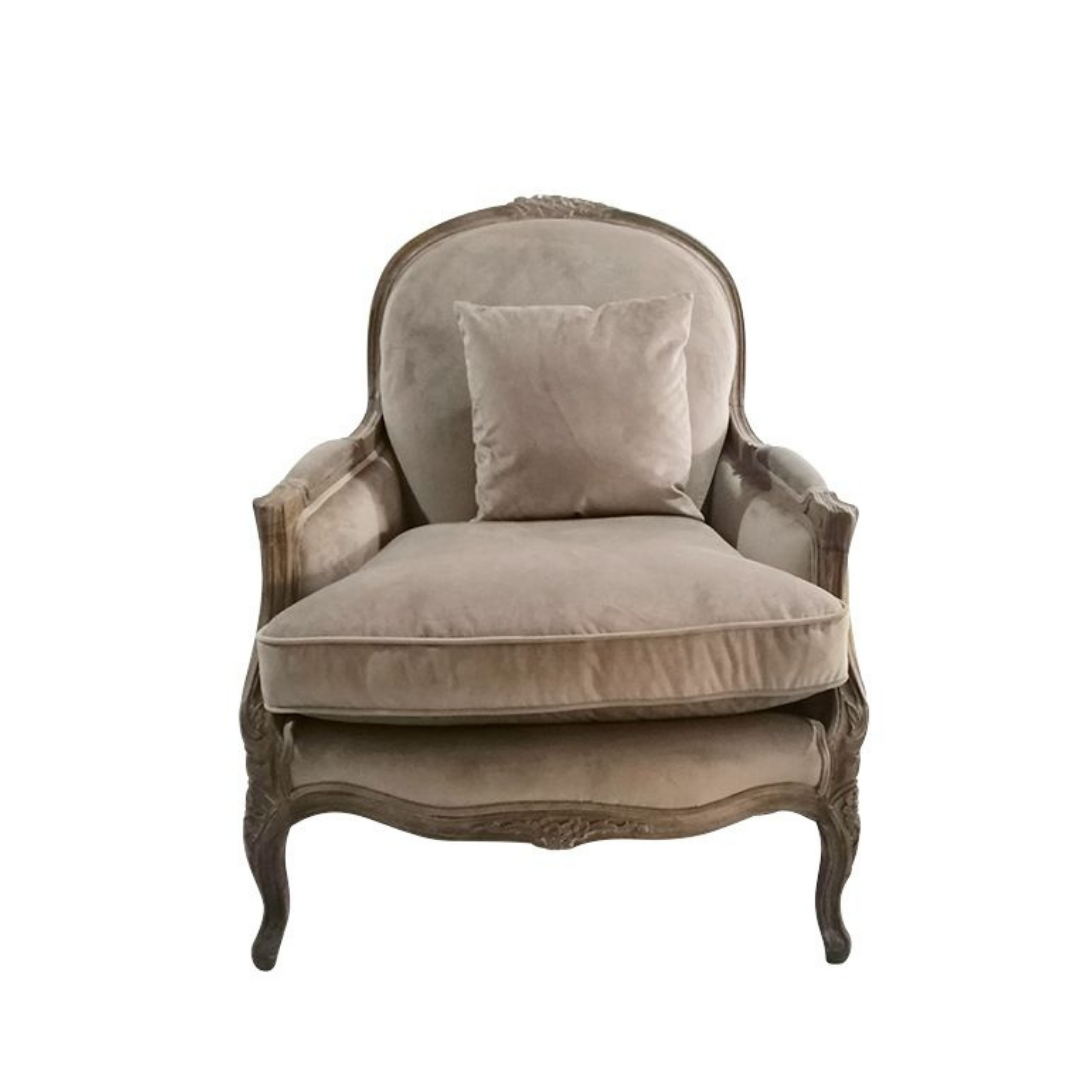 Camel on sale velvet chair