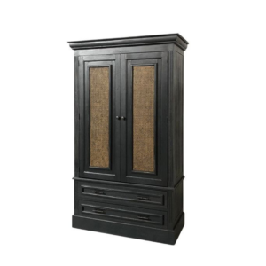 LAWRENCE DARK RATTAN CABINET