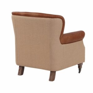 PIERRE LEATHER AND JUTE CHAIR