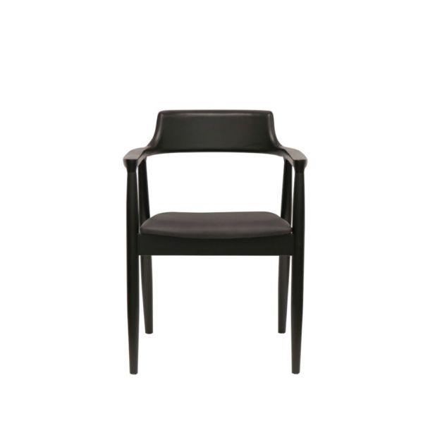 EALING DINING CHAIR BLACK LEATHER