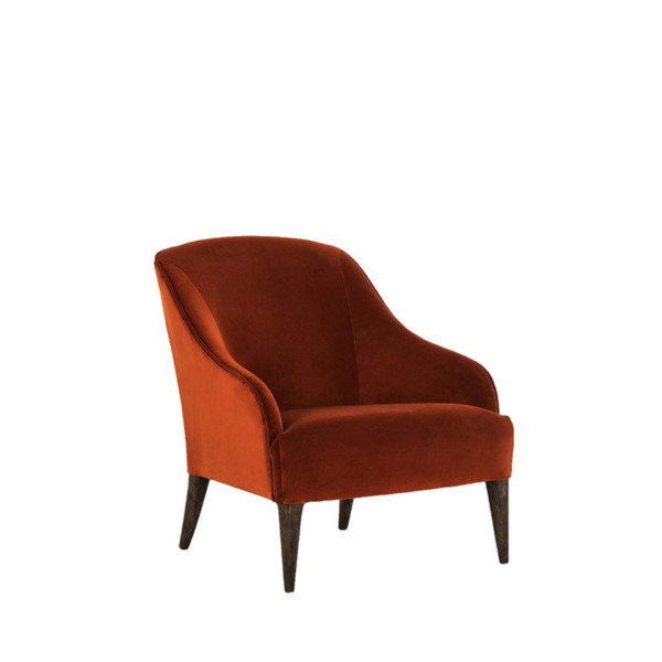 LULU RUST VELVET LOUNGE CHAIR