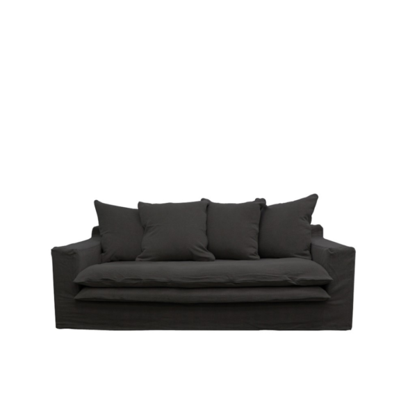 KEELY SLIPCOVER SOFA 2 SEATER - CARBON