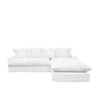 LOTUS SLIPCOVER 2.5 SEAT LH MODULAR + RH CHAISE - WHITE