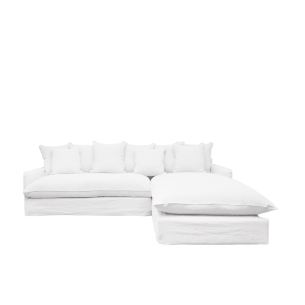 LOTUS SLIPCOVER 2.5 SEAT LH MODULAR + RH CHAISE - WHITE