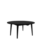VAASA ROUND OAK DINING TABLE MATTE BLACK - 150CM