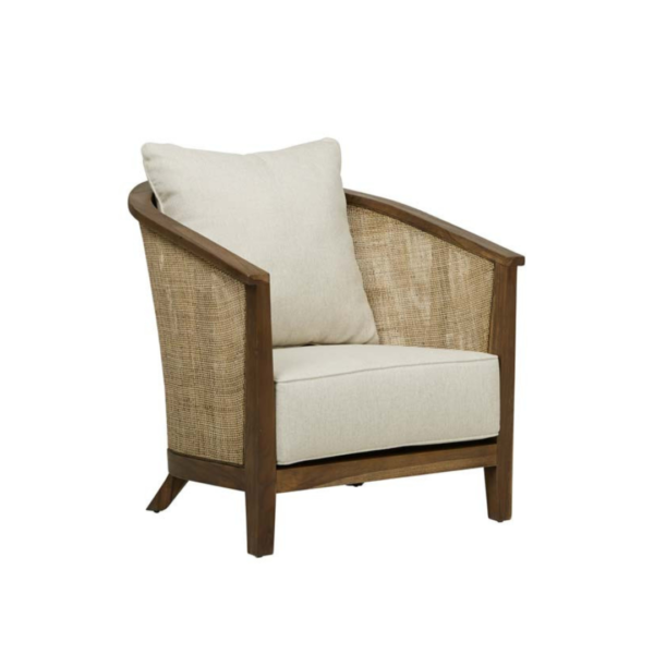 Rattan and teak tawney club chair hotsell with cushions