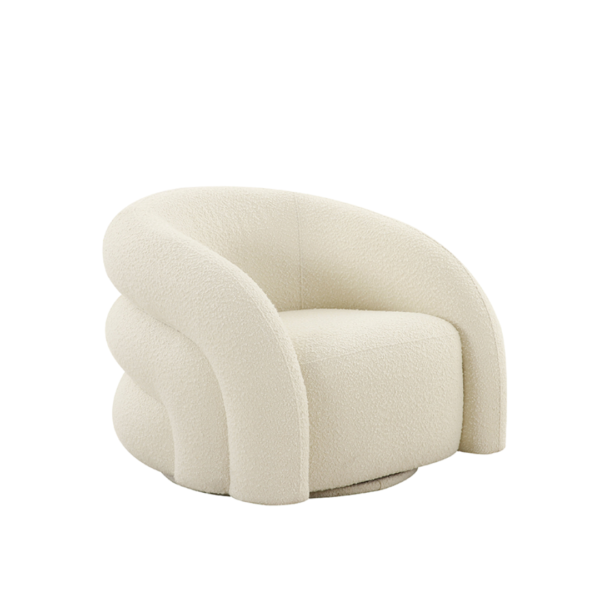 Chicago Swivel Chair White Boucle