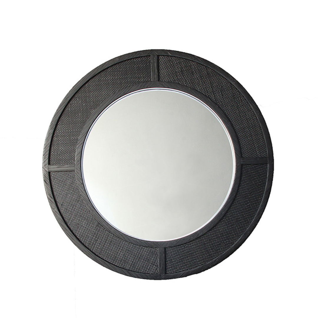 Malta Round Rattan Mirror 88cm Palette Design