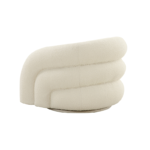 Chicago Swivel Chair White Boucle - Image 4
